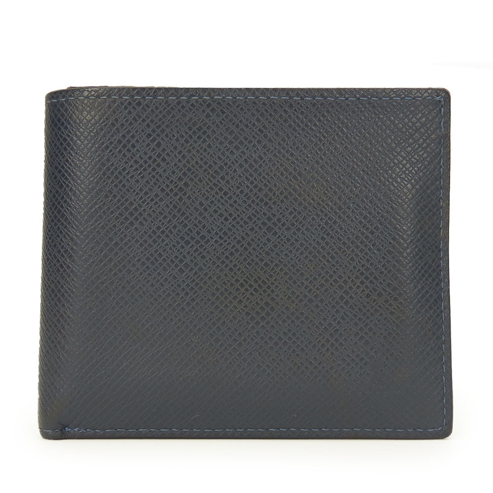 LOUIS VUITTON Bifold Wallet M62046 Taiga Blue Marine Portefeuille Amerigo NM mens Used