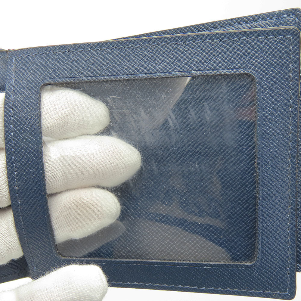 LOUIS VUITTON Bifold Wallet M62046 Taiga Blue Marine Portefeuille Amerigo NM mens Used