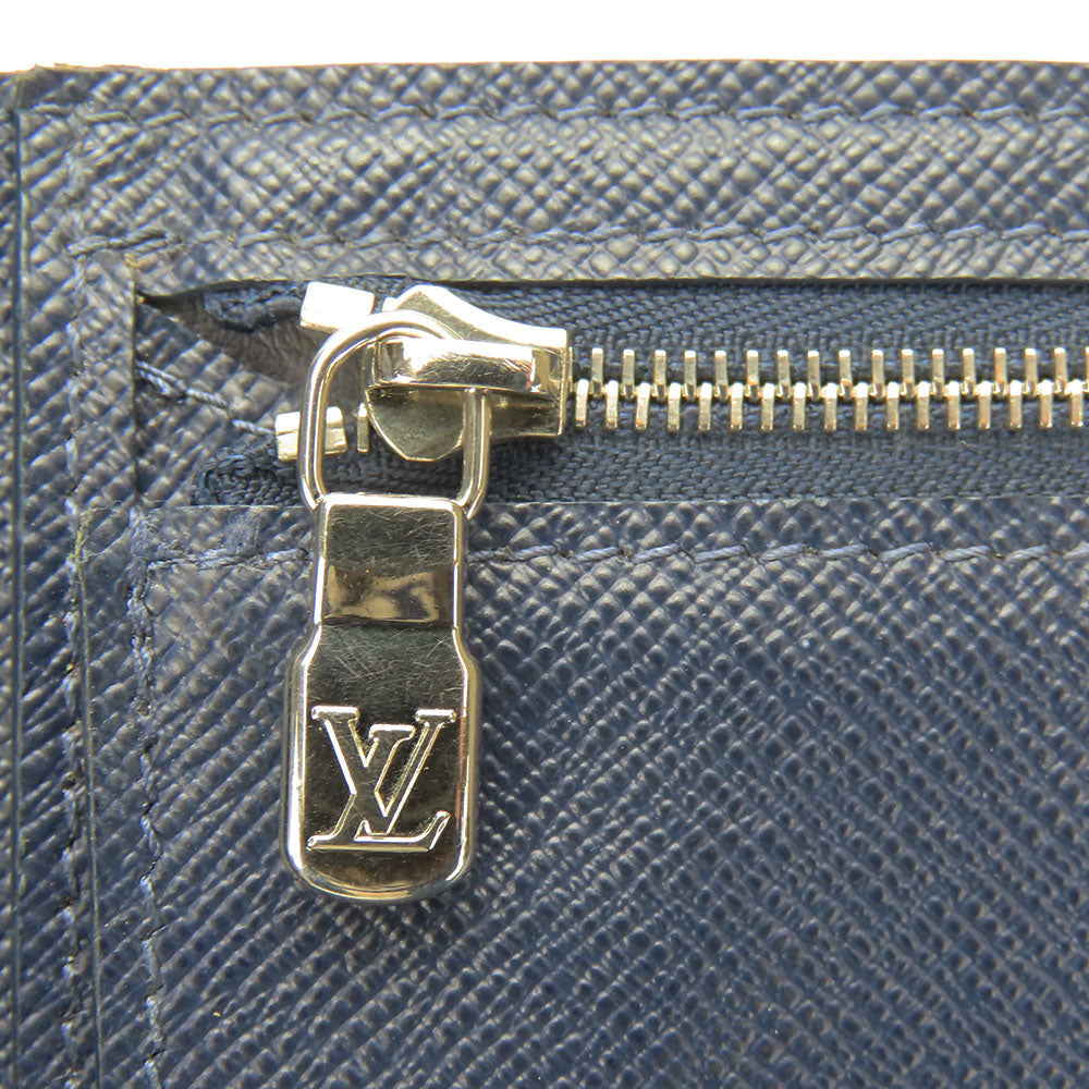 LOUIS VUITTON Bifold Wallet M62046 Taiga Blue Marine Portefeuille Amerigo NM mens Used