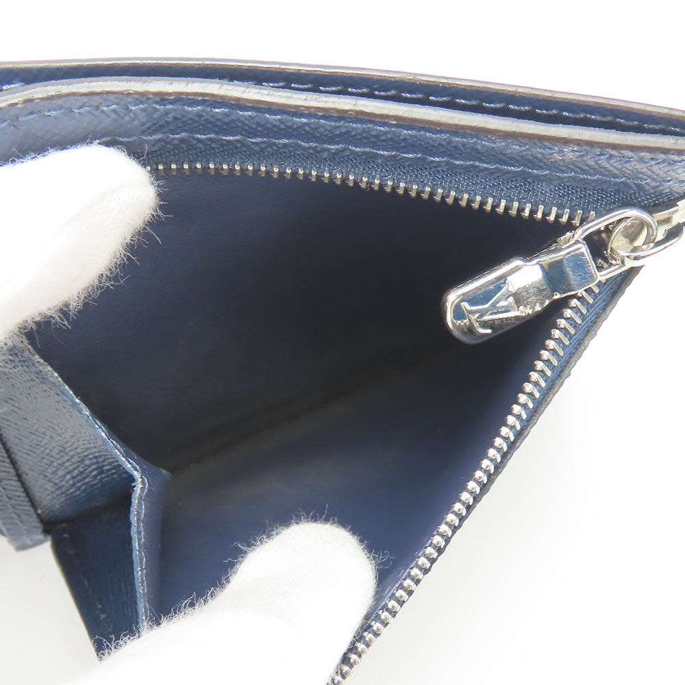 LOUIS VUITTON Bifold Wallet M62046 Taiga Blue Marine Portefeuille Amerigo NM mens Used