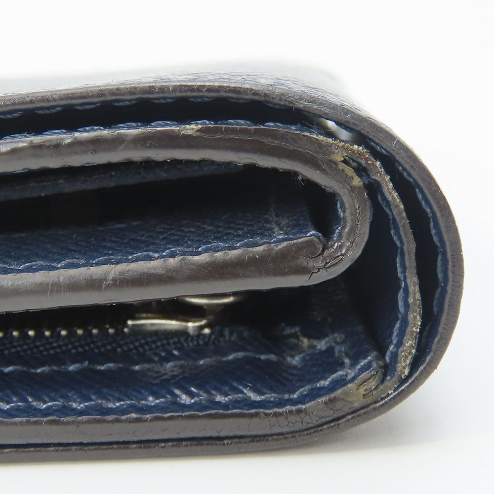 LOUIS VUITTON Bifold Wallet M62046 Taiga Blue Marine Portefeuille Amerigo NM mens Used
