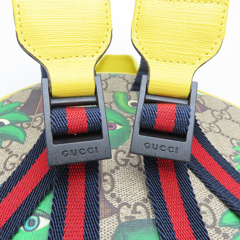 GUCCI Backpack 433578 GG Supreme canvas, leather beige Smiling Plant Chilled license Women Used