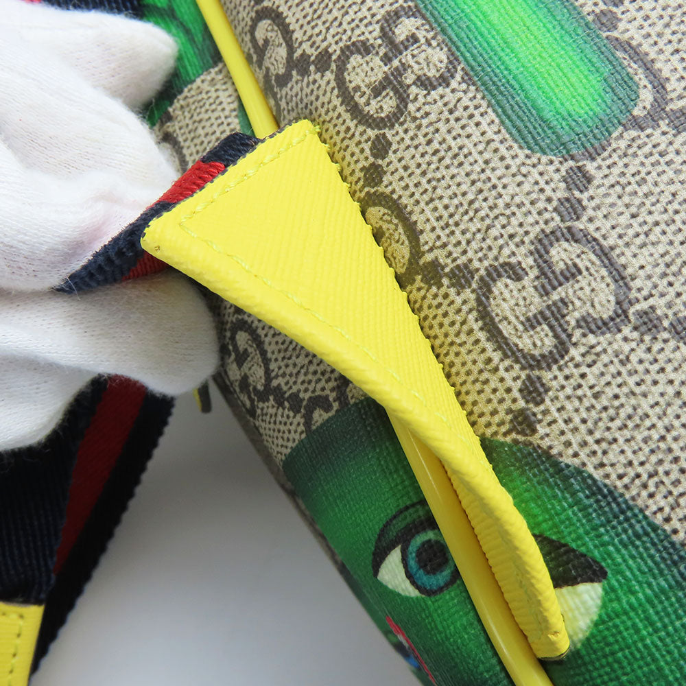 GUCCI Backpack 433578 GG Supreme canvas, leather beige Smiling Plant Chilled license Women Used