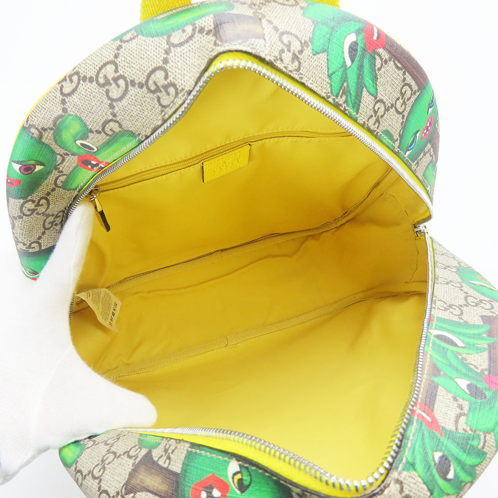 GUCCI Backpack 433578 GG Supreme canvas, leather beige Smiling Plant Chilled license Women Used