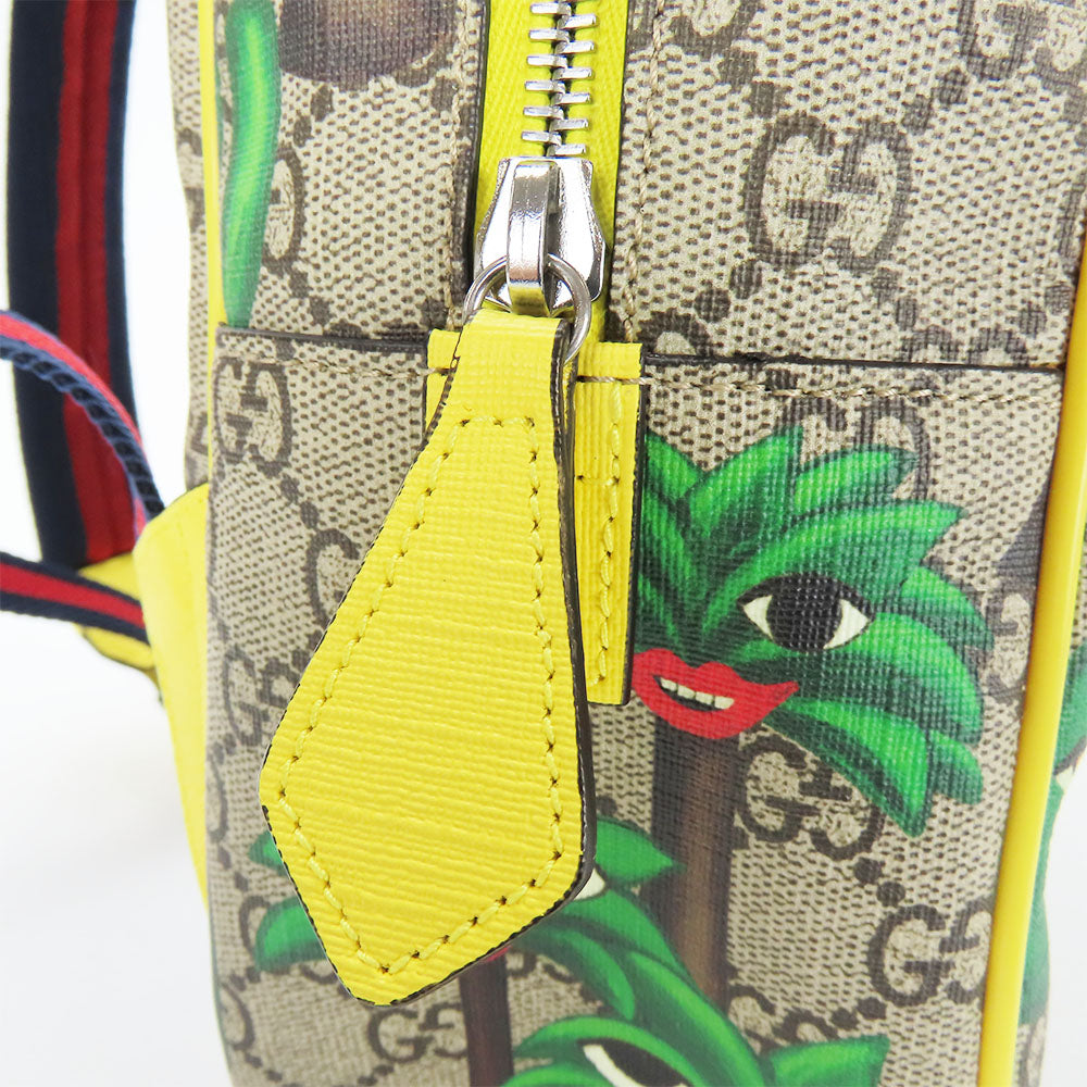 GUCCI Backpack 433578 GG Supreme canvas, leather beige Smiling Plant Chilled license Women Used