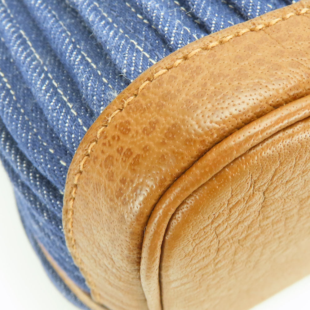 HERMES Tote Bag Denim, Leather Navy Garden party PM unisex(Unisex) Used