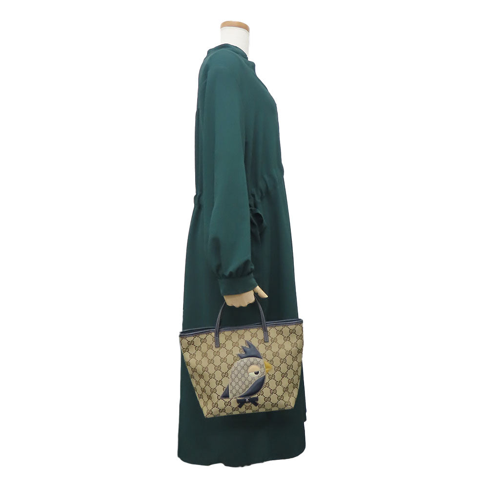GUCCI Handbag 271101 GG canvas , leather , GG Supreme canvas beige Chilled license Papagallo Women Used