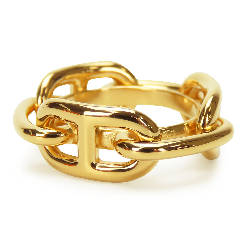 HERMES Scarf ring metal gold Chene Dunkle Women Used
