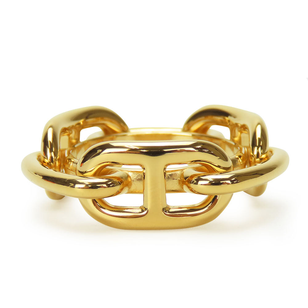 HERMES Scarf ring metal gold Chene Dunkle Women Used