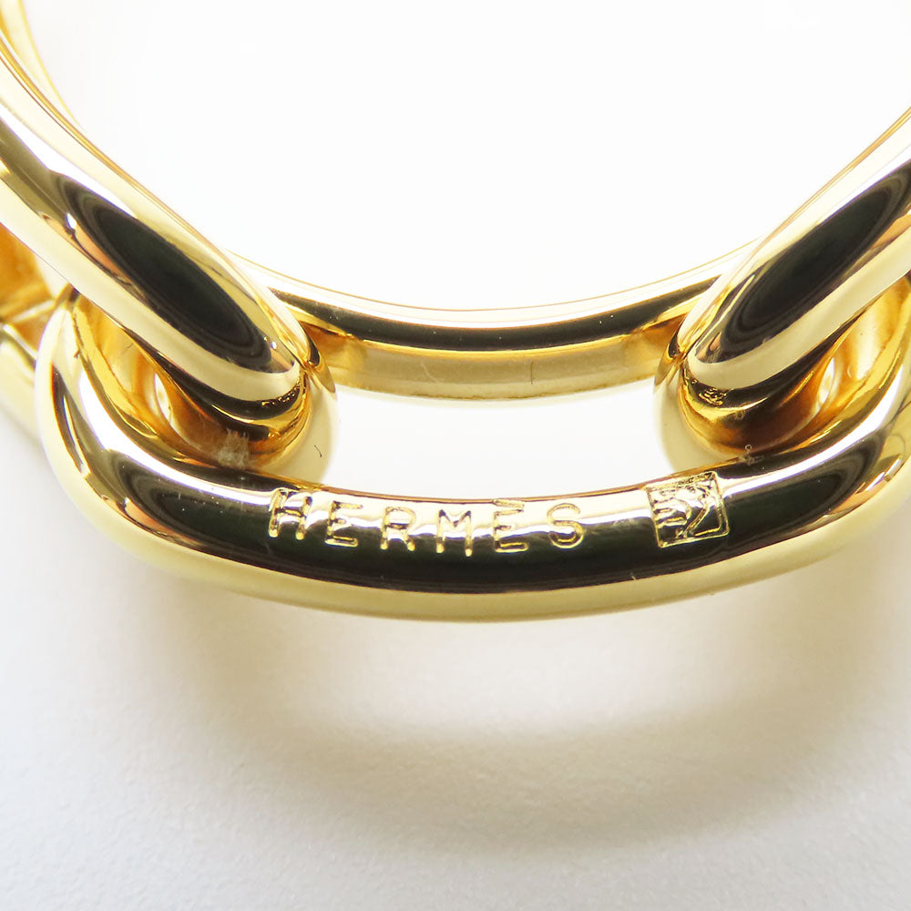 HERMES Scarf ring metal gold Chene Dunkle Women Used