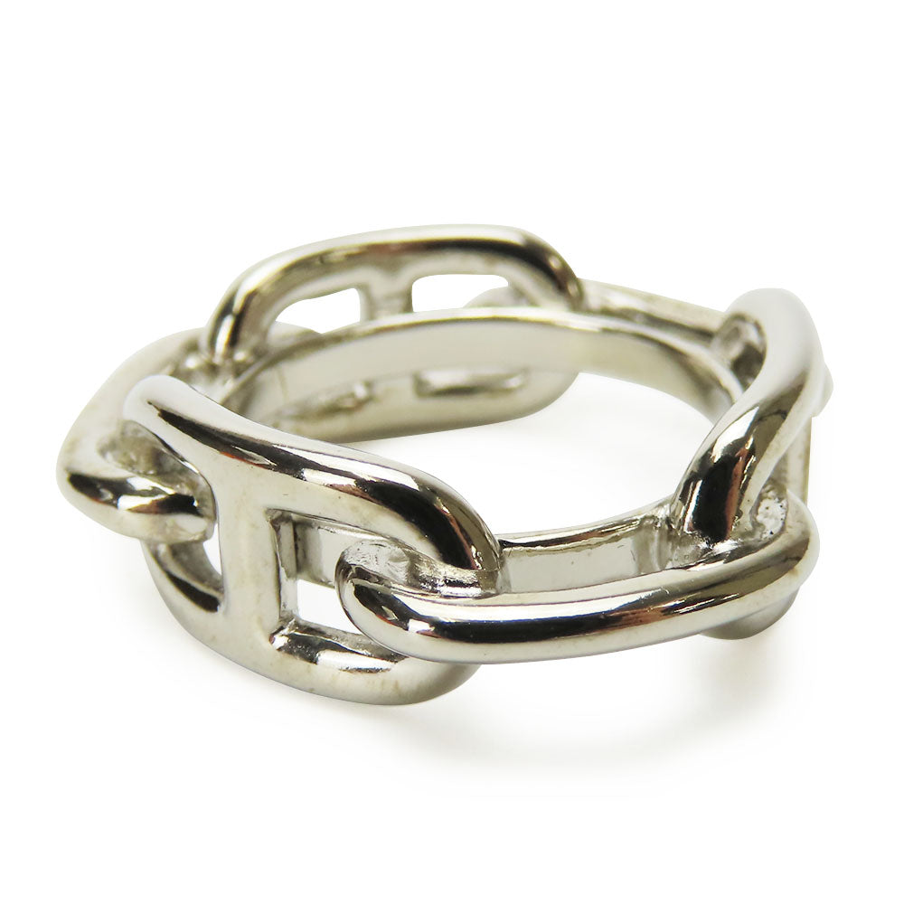 HERMES Scarf ring metal Silver Chene Dunkle Women Used