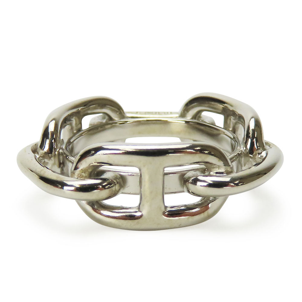 HERMES Scarf ring metal Silver Chene Dunkle Women Used