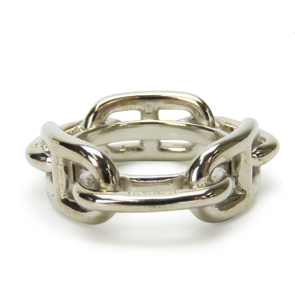 HERMES Scarf ring metal Silver Chene Dunkle Women Used