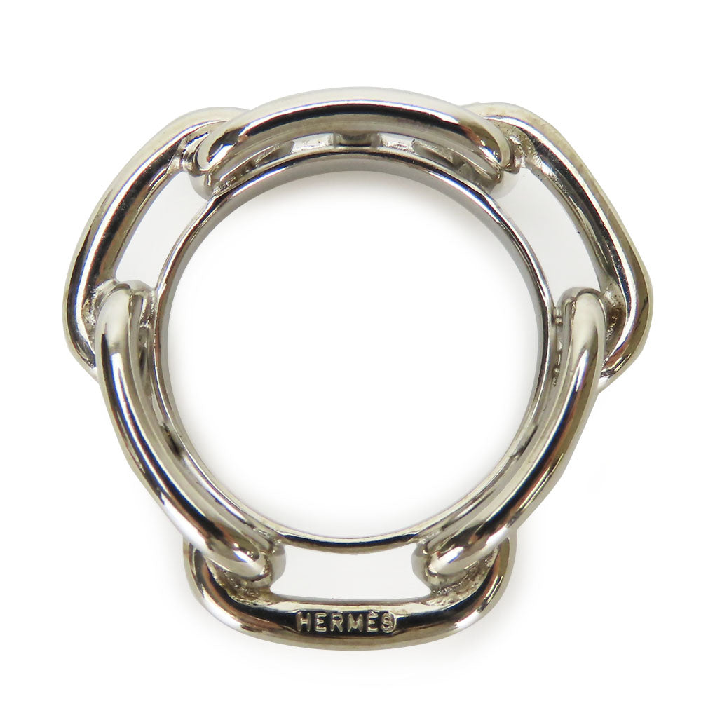 HERMES Scarf ring metal Silver Chene Dunkle Women Used