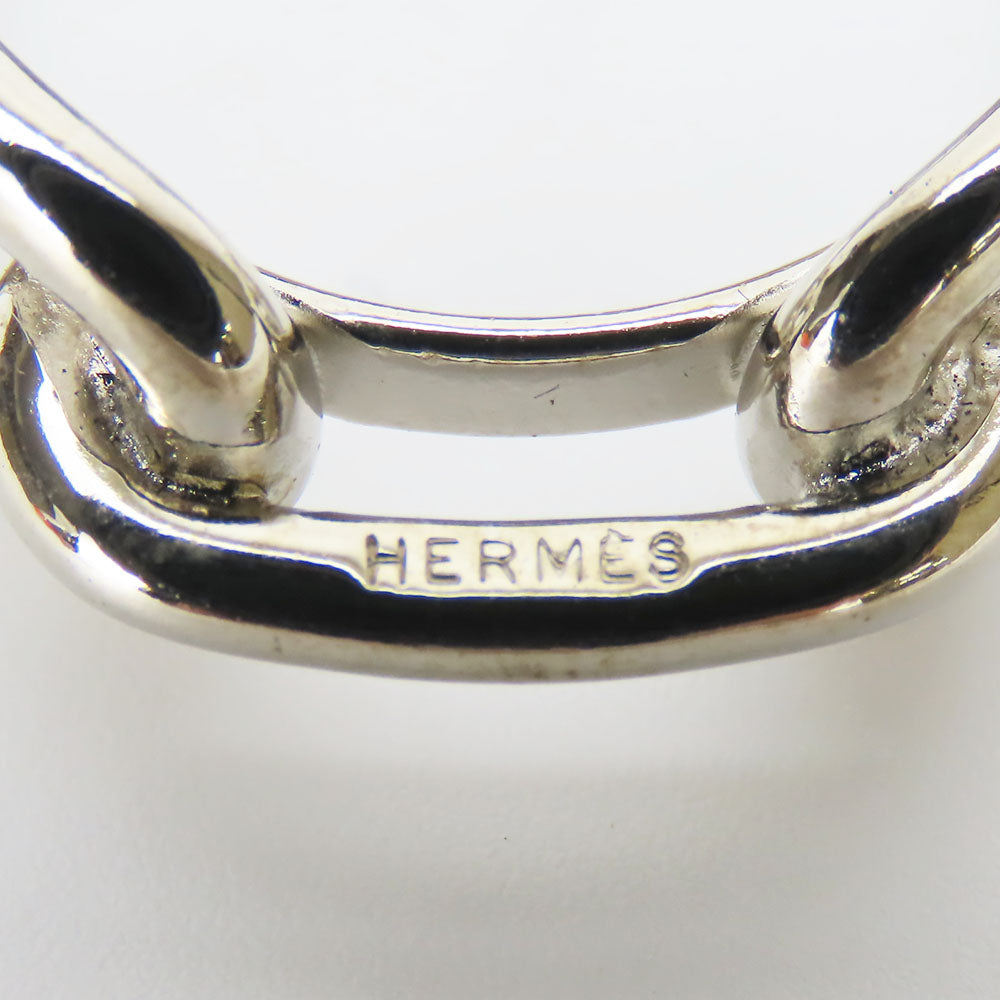 HERMES Scarf ring metal Silver Chene Dunkle Women Used