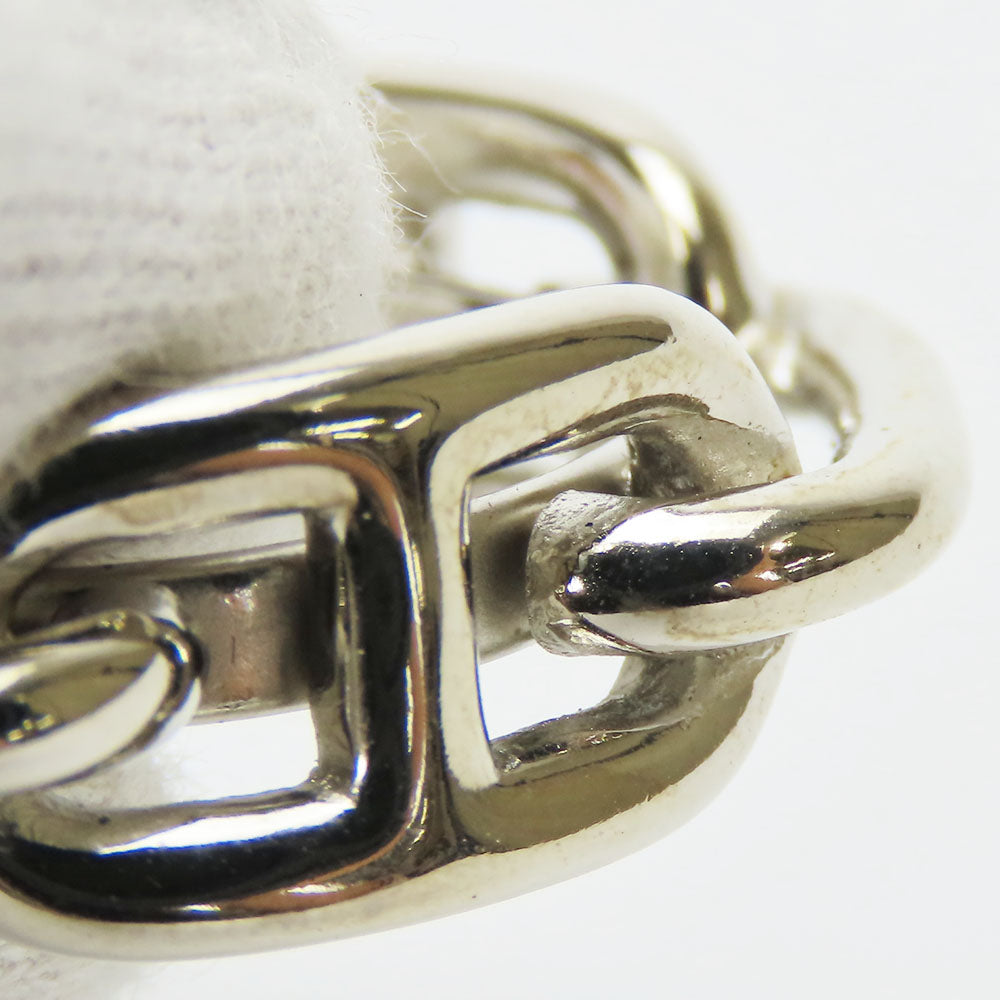 HERMES Scarf ring metal Silver Chene Dunkle Women Used