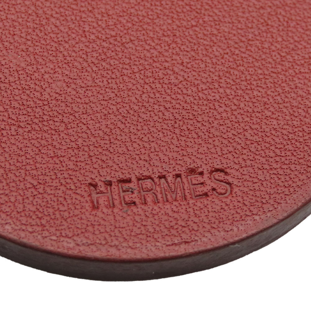 HERMES Bag charm Leather, Silver925 Brown Women Used