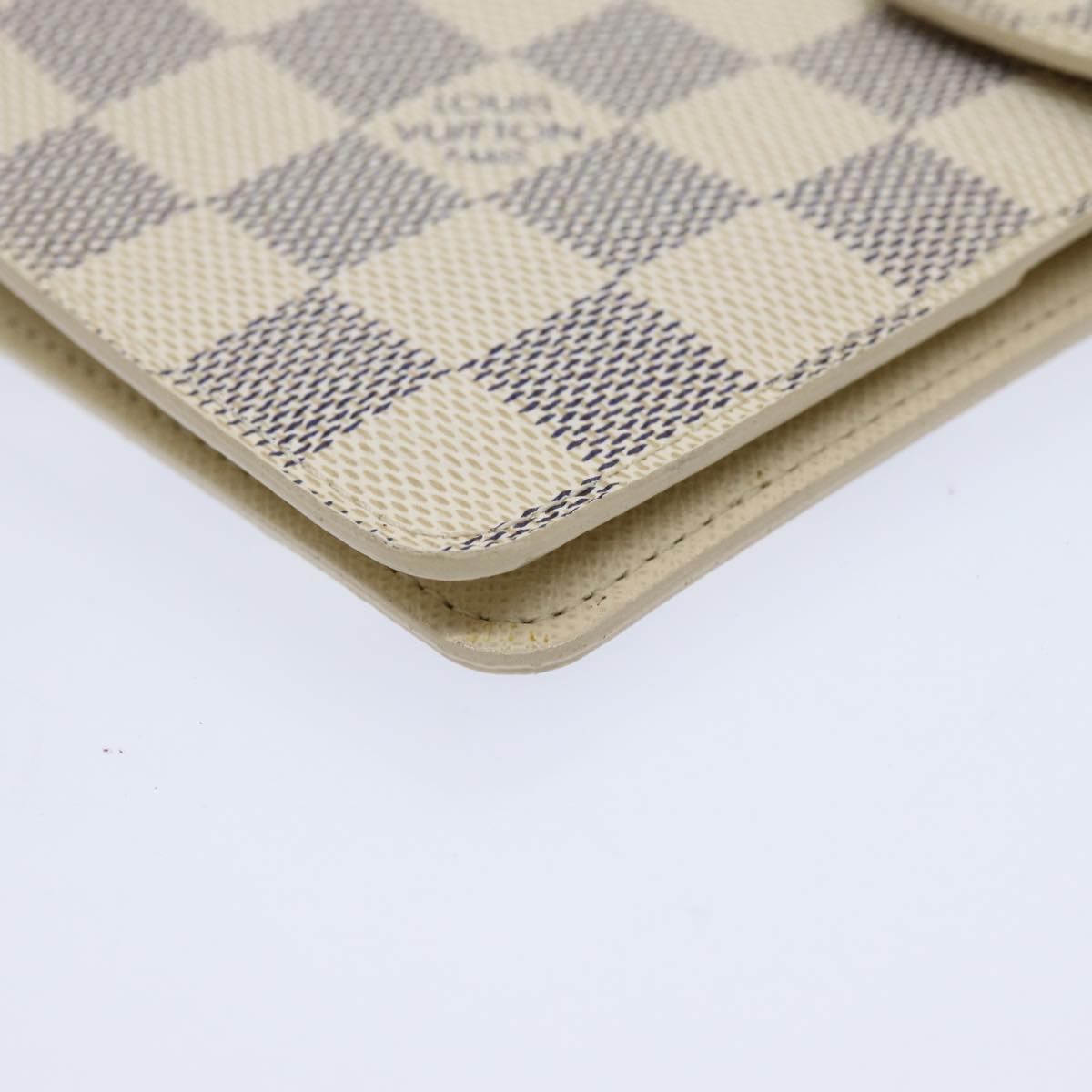LOUIS VUITTON Damier Azur Agenda MM Day Planner Cover R20707 LV Auth 83749