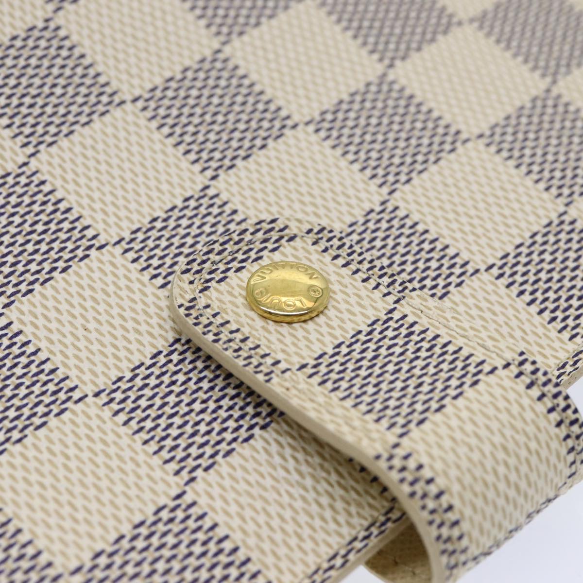 LOUIS VUITTON Damier Azur Agenda MM Day Planner Cover R20707 LV Auth 83749