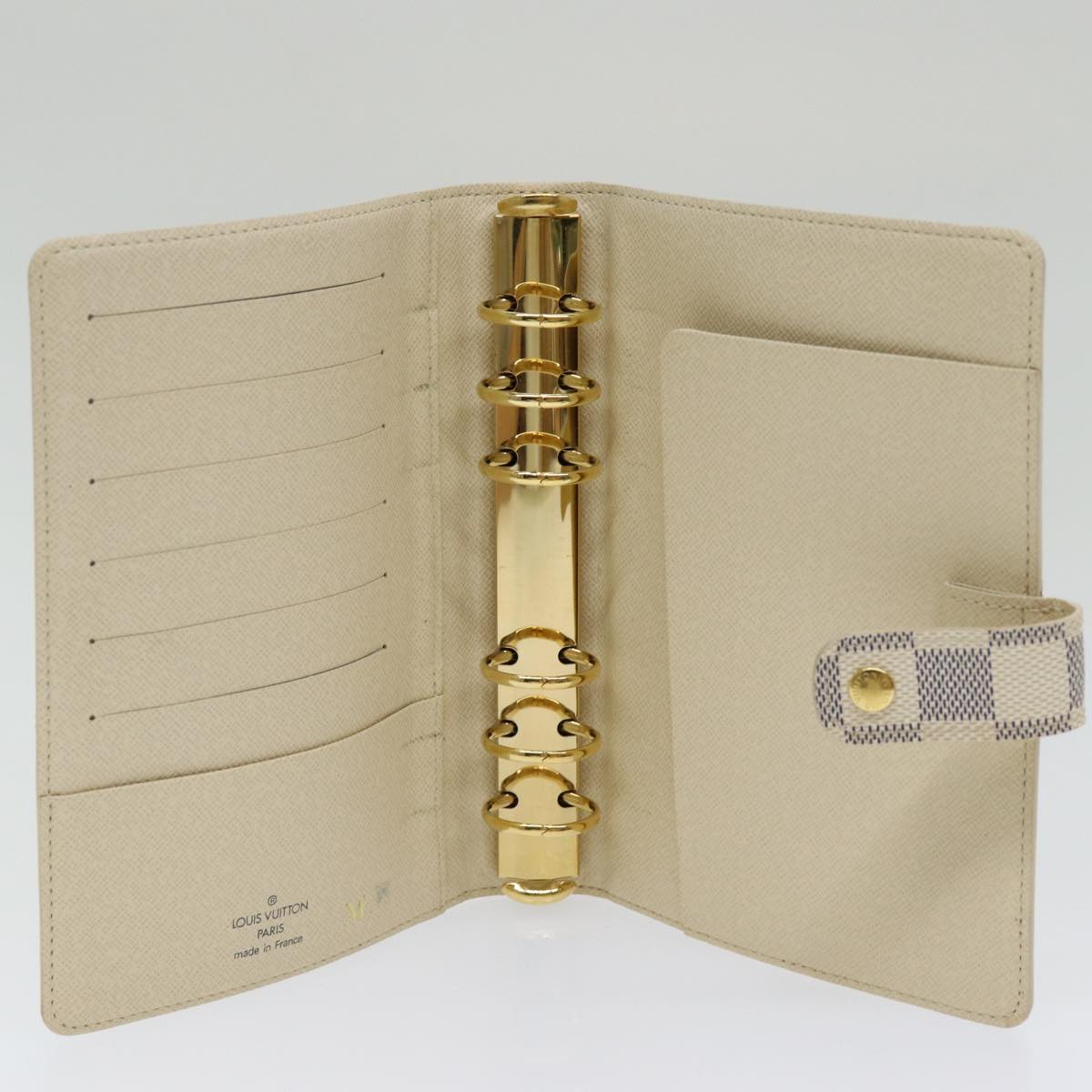 LOUIS VUITTON Damier Azur Agenda MM Day Planner Cover R20707 LV Auth 83749