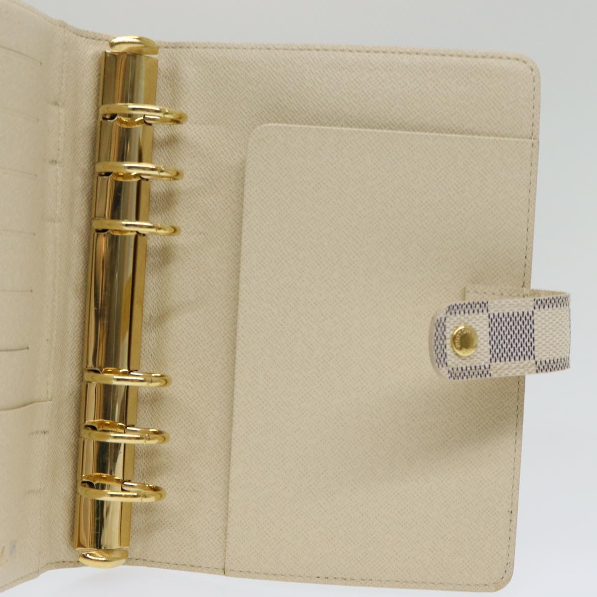 LOUIS VUITTON Damier Azur Agenda MM Day Planner Cover R20707 LV Auth 83749