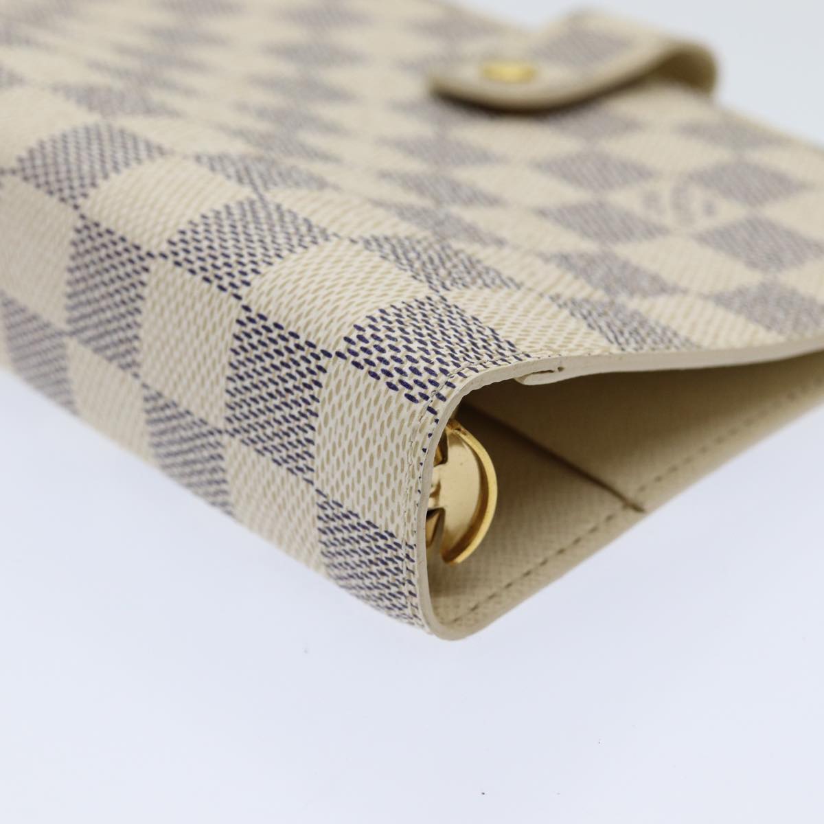 LOUIS VUITTON Damier Azur Agenda MM Day Planner Cover R20707 LV Auth 83749