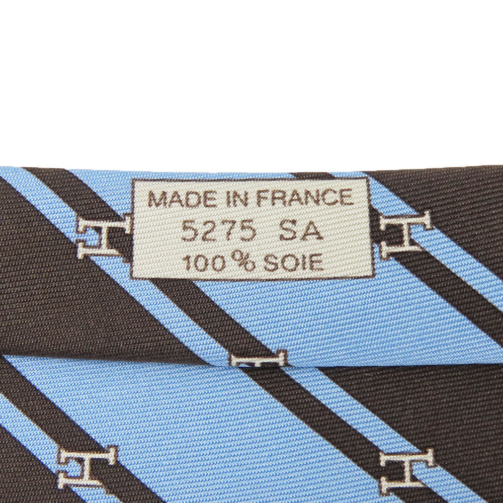 HERMES tie silk blue
