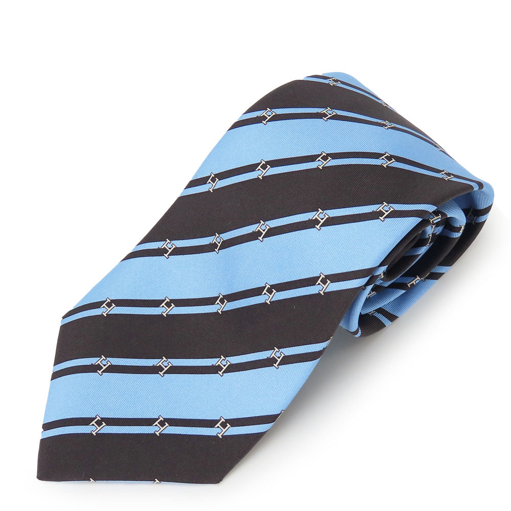HERMES tie silk blue