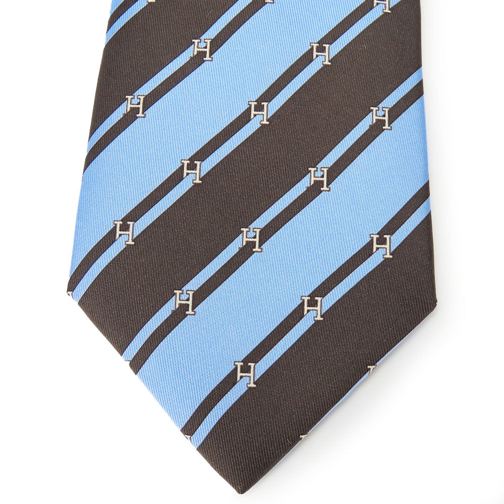 HERMES tie silk blue