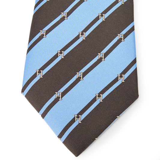 HERMES tie silk blue