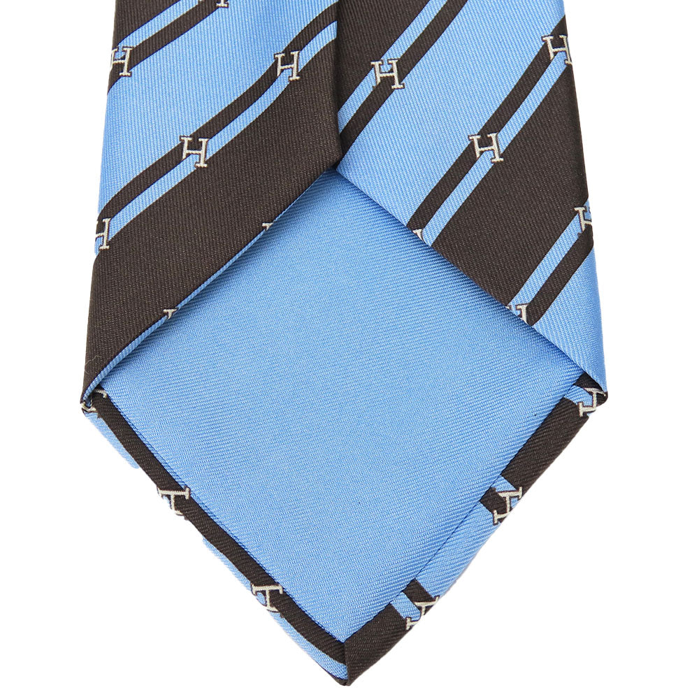 HERMES tie silk blue
