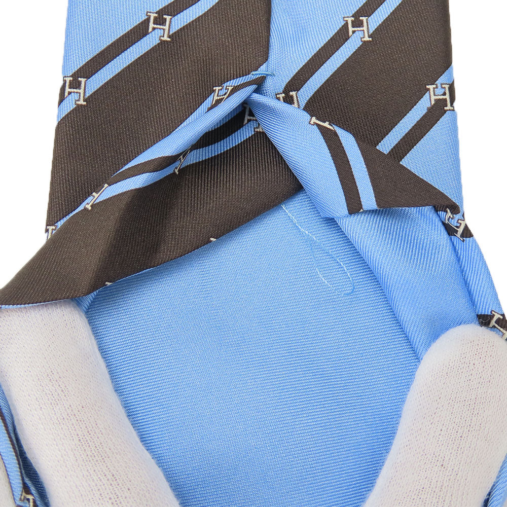 HERMES tie silk blue