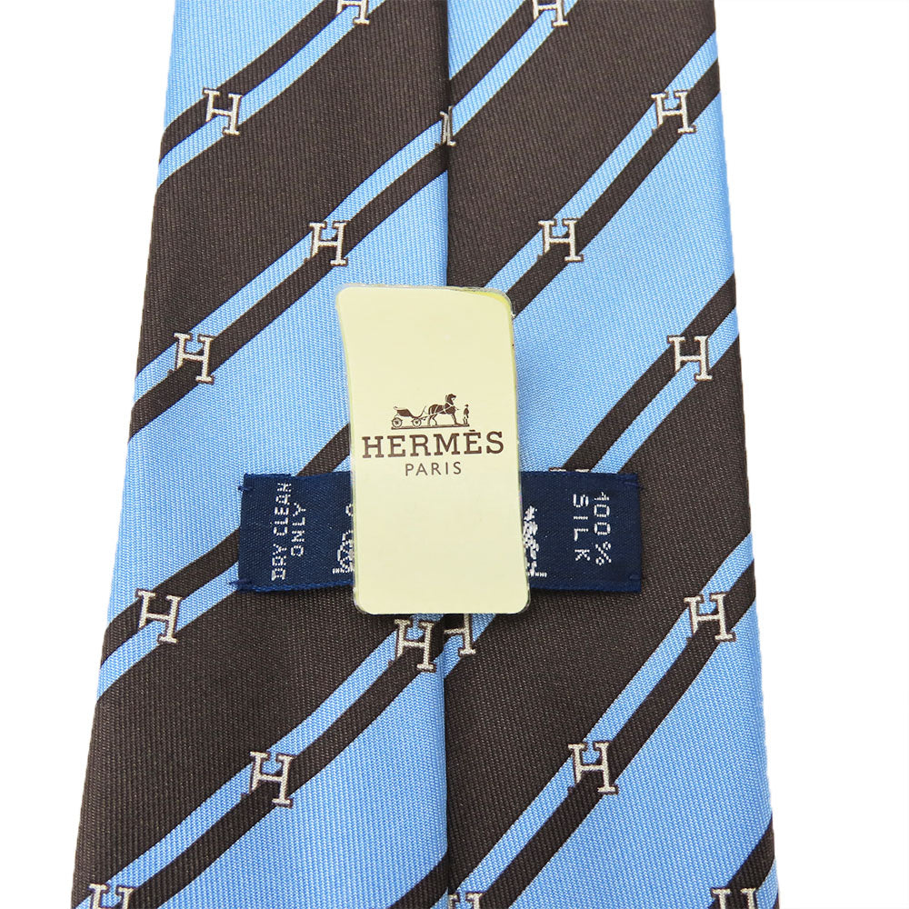 HERMES tie silk blue