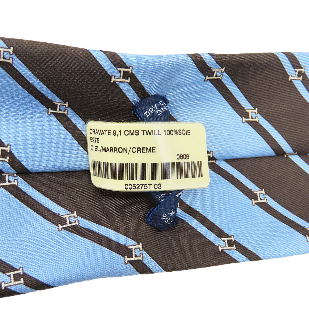 HERMES tie silk blue