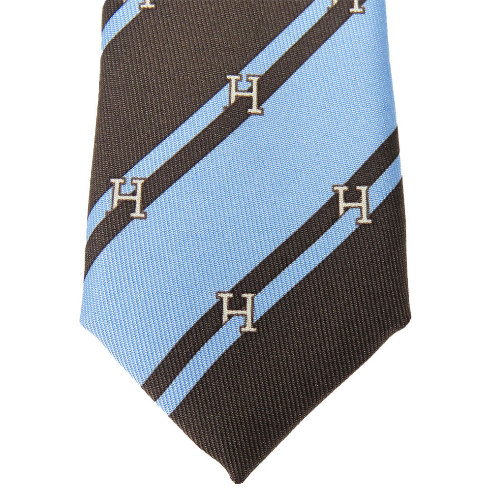 HERMES tie silk blue