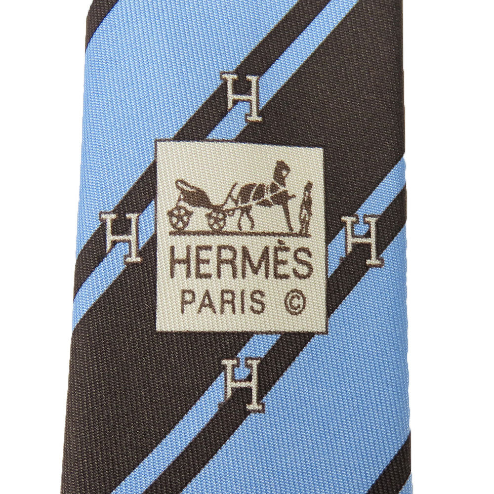 HERMES tie silk blue