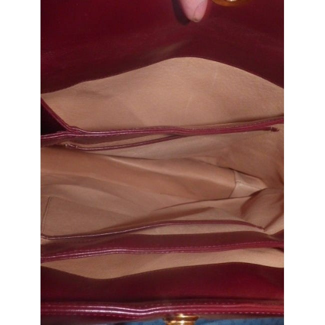 Gucci Vintage Ox Blood Burgundy Leather Satchel