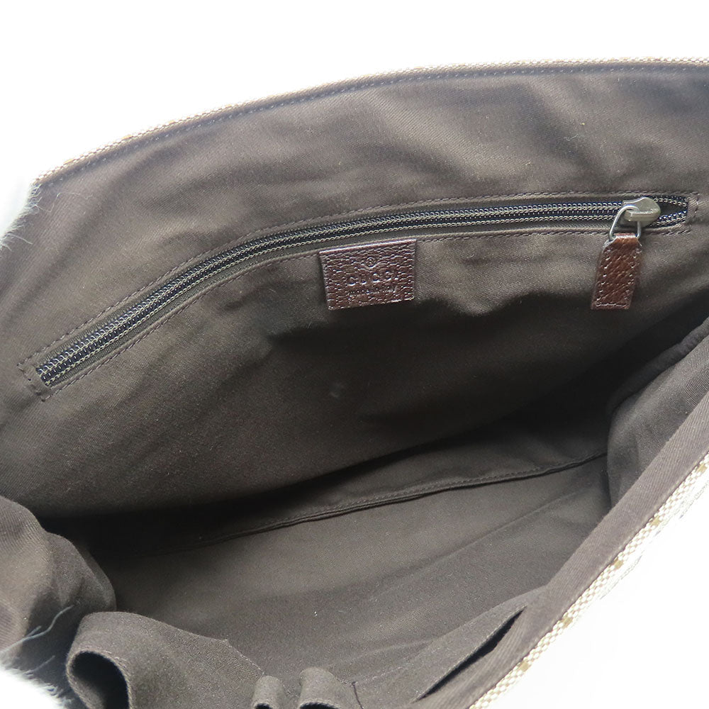 GUCCI Shoulder Bag 146236 GG canvas, leather beige unisex(Unisex) Used