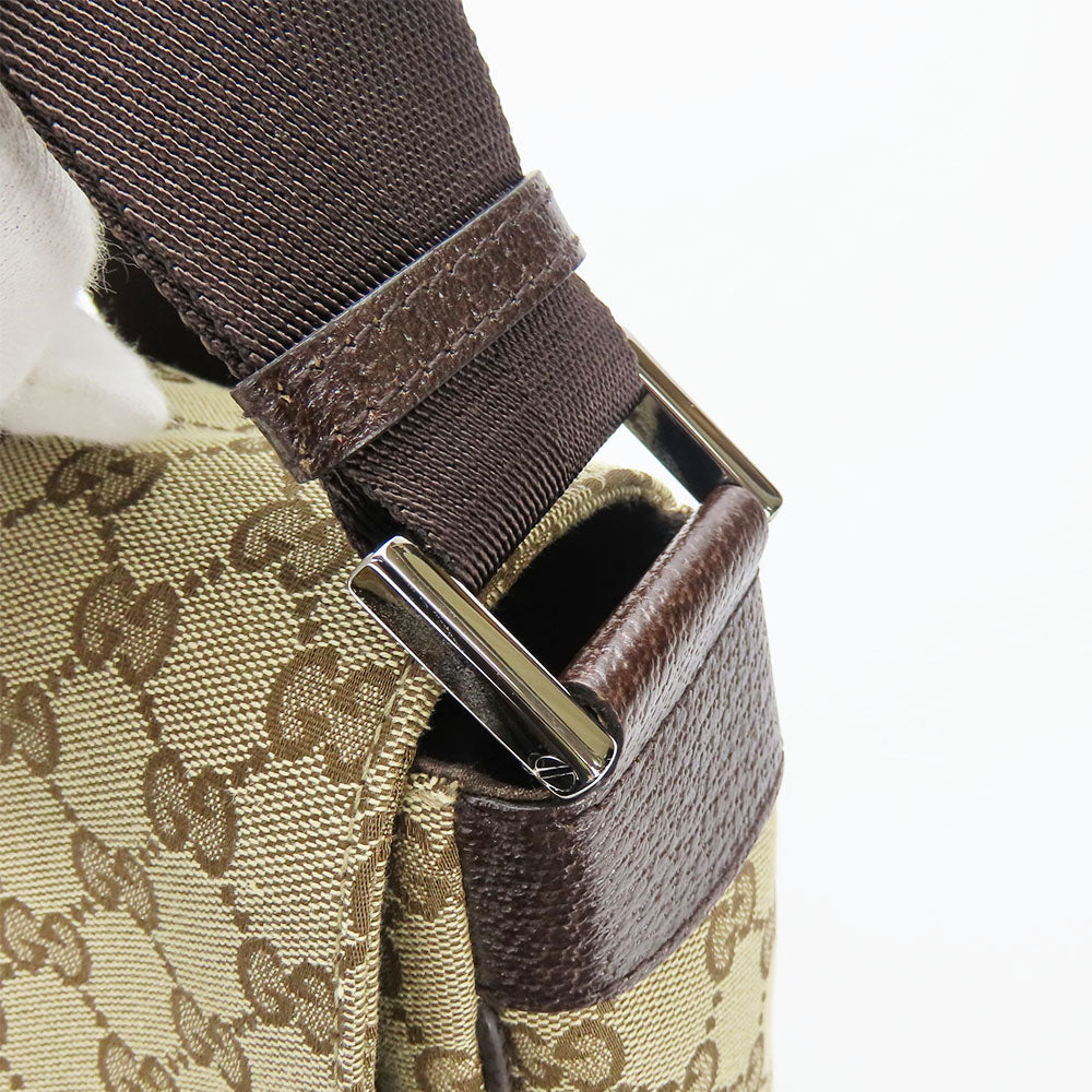 GUCCI Shoulder Bag 146236 GG canvas, leather beige unisex(Unisex) Used