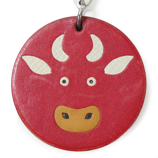 HERMES Bag charm Leather, Silver925 Red animal Women Used