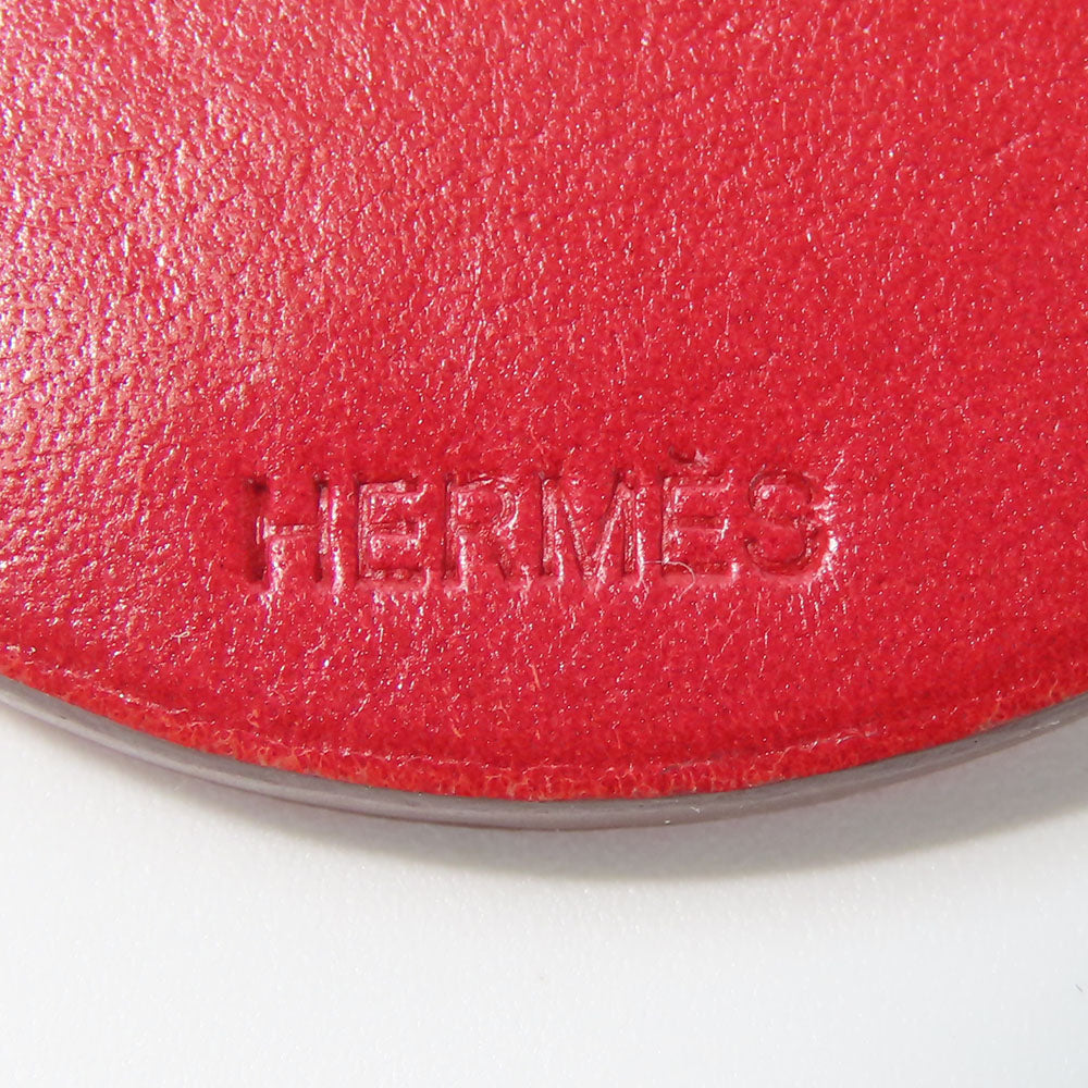 HERMES Bag charm Leather, Silver925 Red animal Women Used