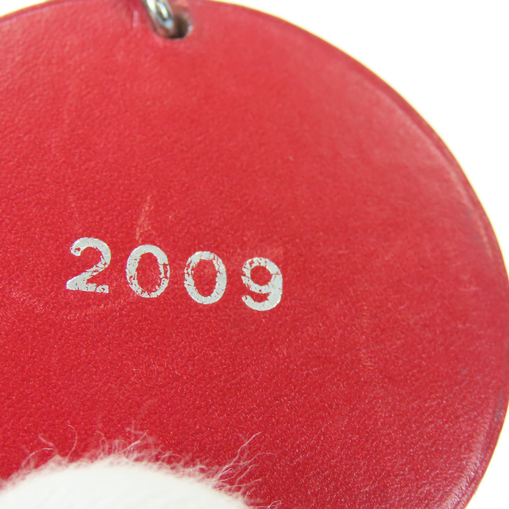 HERMES Bag charm Leather, Silver925 Red animal Women Used