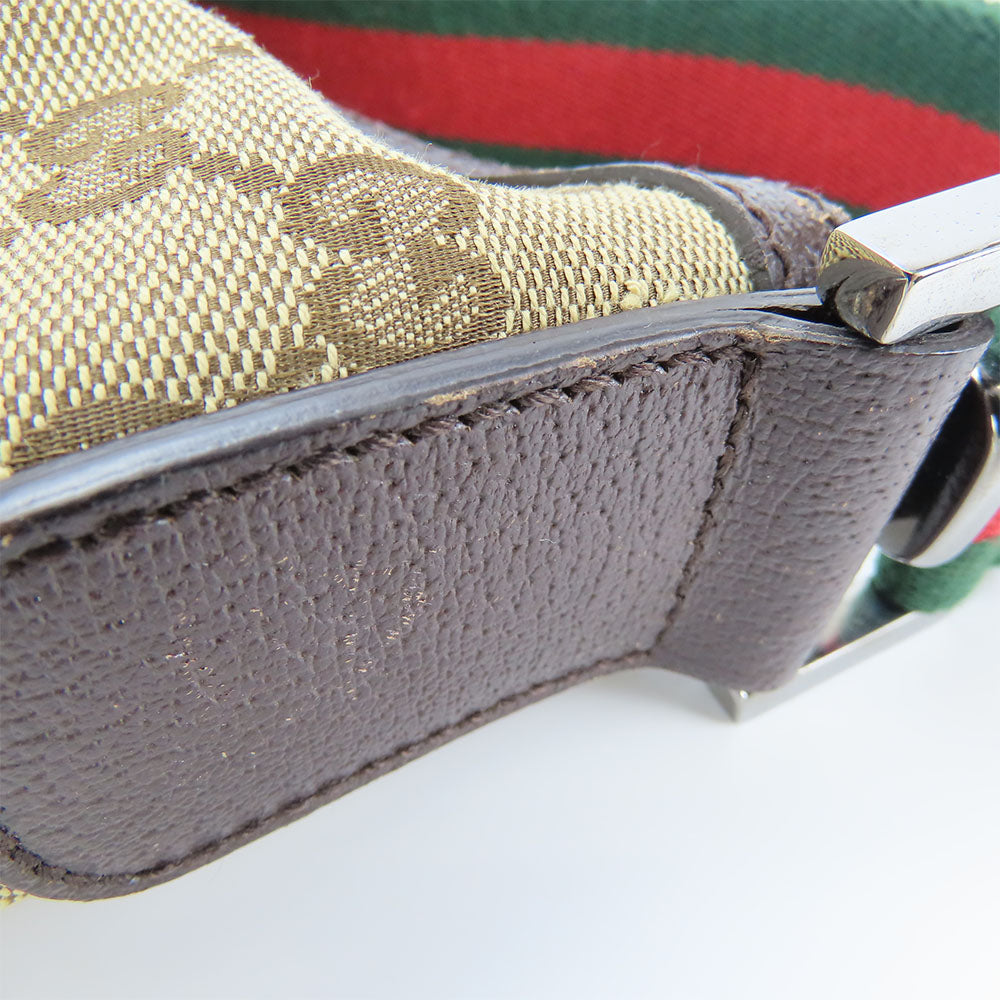 GUCCI Shoulder Bag 182092 GG canvas, leather beige Sherry line Women Used