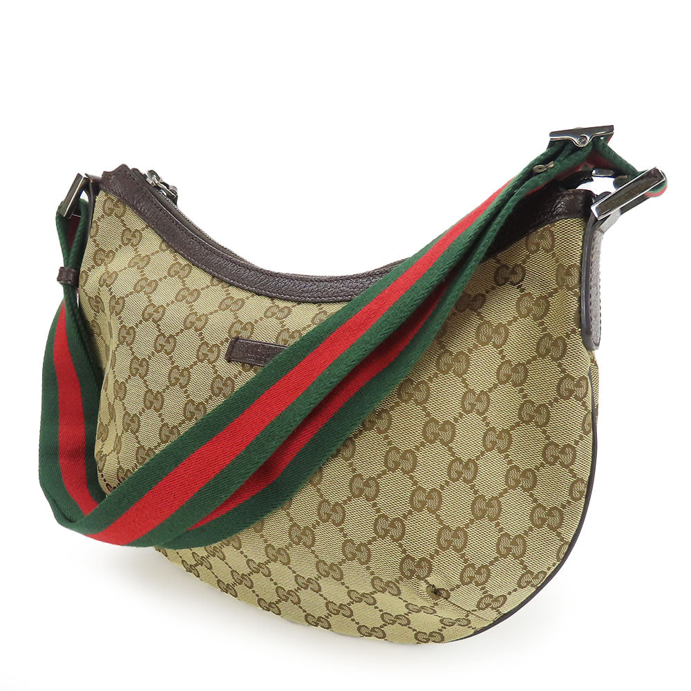 GUCCI Shoulder Bag 182092 GG canvas, leather beige Sherry line Women Used
