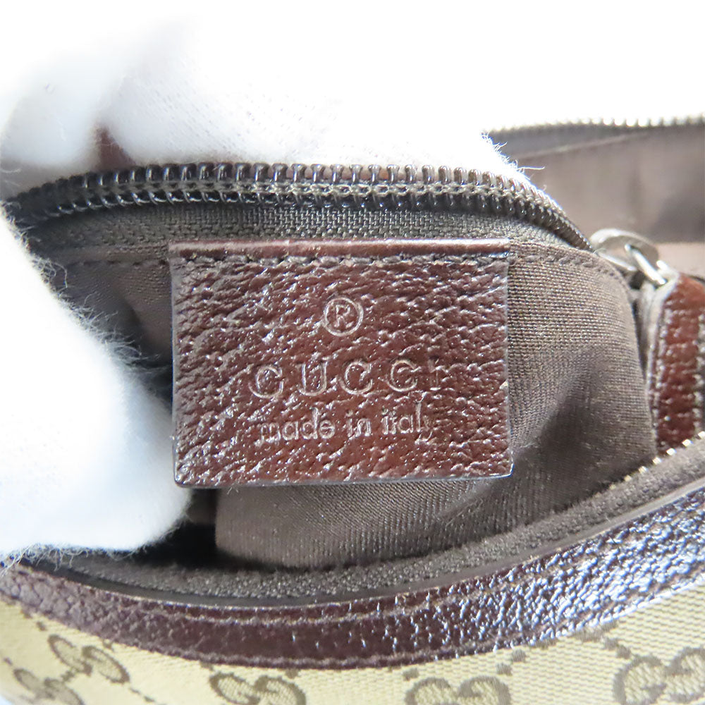 GUCCI Shoulder Bag 182092 GG canvas, leather beige Sherry line Women Used