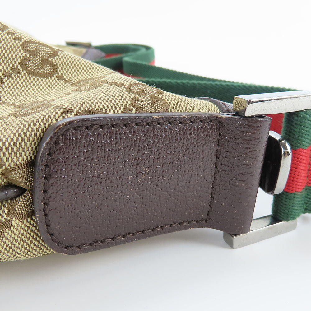 GUCCI Shoulder Bag 182092 GG canvas, leather beige Sherry line Women Used