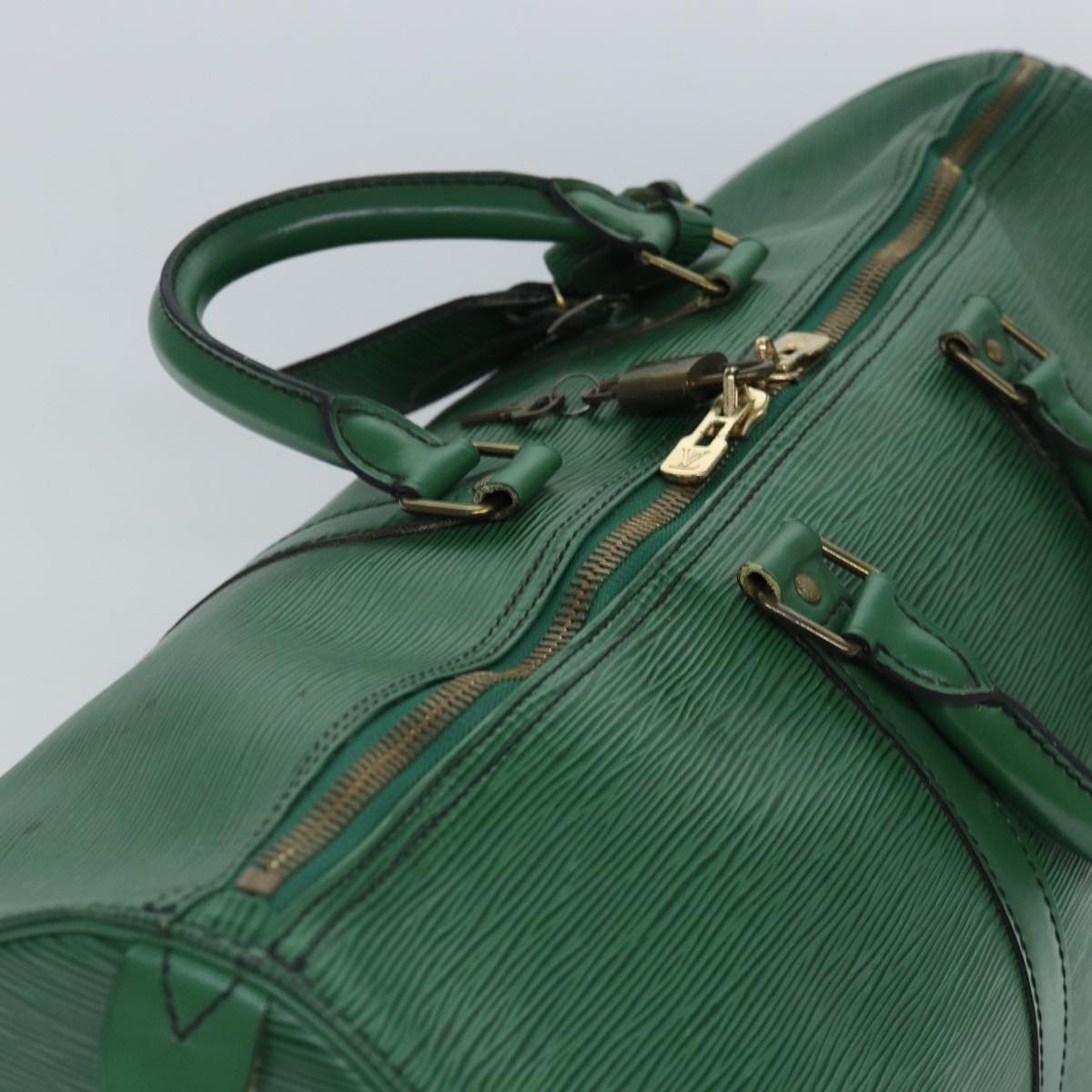 LOUIS VUITTON Epi Keepall 50 Boston Bag Green M42964 LV Auth 84093