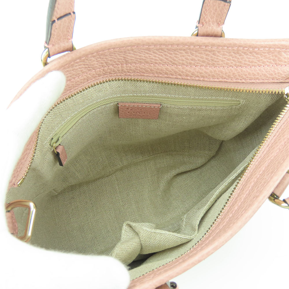 GUCCI Handbag 449241 Leather, GG canvas pink Women Used