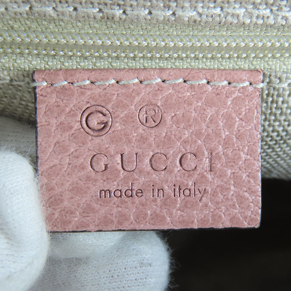GUCCI Handbag 449241 Leather, GG canvas pink Women Used