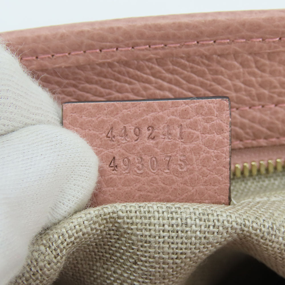 GUCCI Handbag 449241 Leather, GG canvas pink Women Used